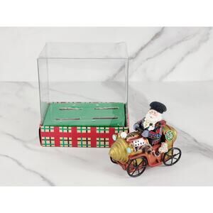 Sterling Inc Golfing Santa in Vintage Race Car Figurine 4" Holiday Decor 20s Box